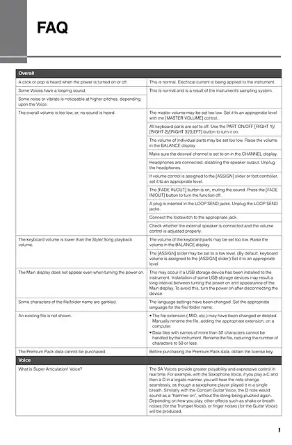 yamaha雅马哈Tyros4 FAQ (English)